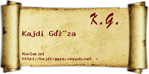 Kajdi Géza névjegykártya