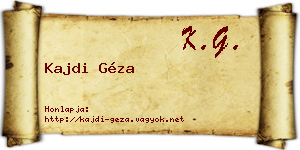Kajdi Géza névjegykártya