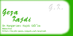 geza kajdi business card
